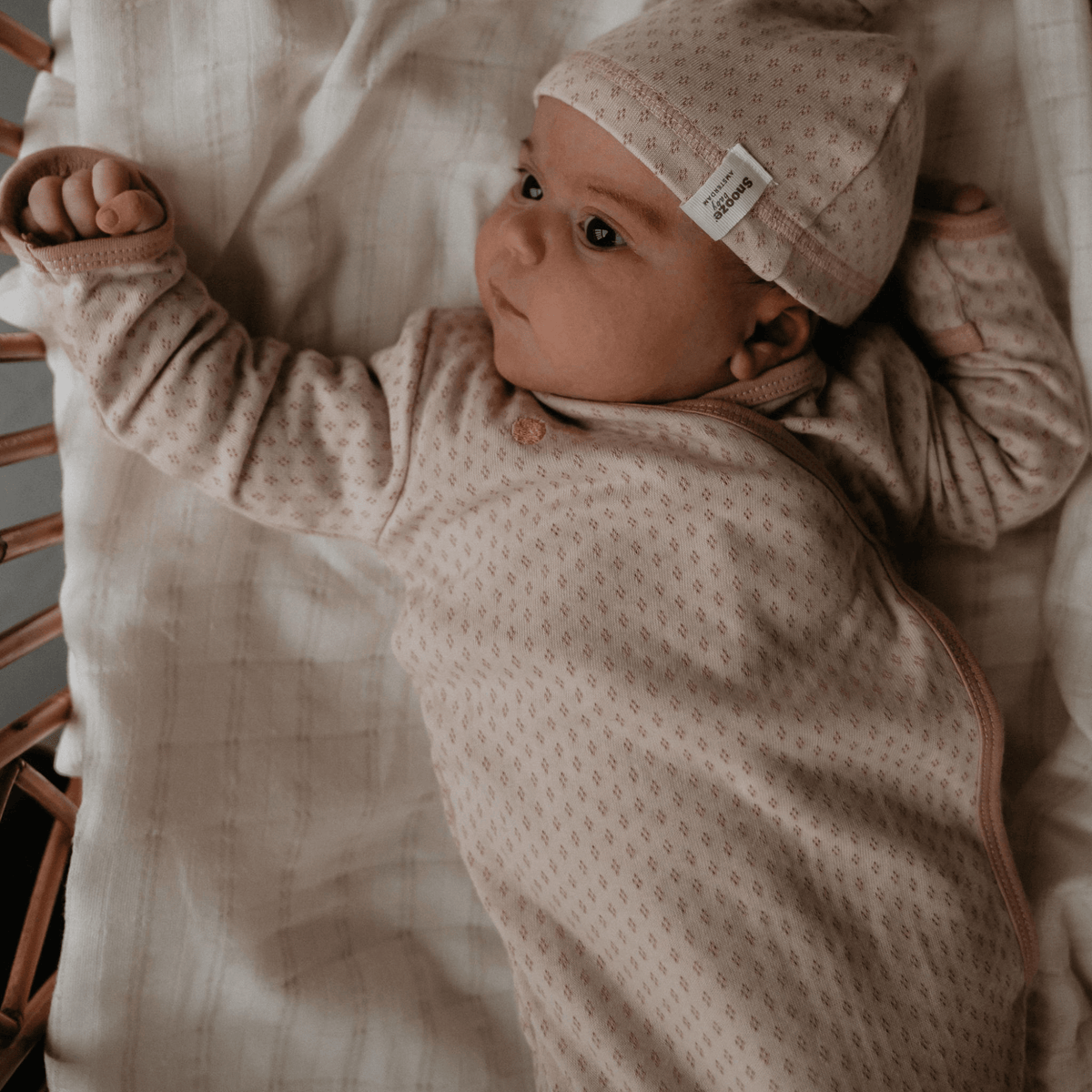 Baby Cocoon with Hat 0 - 3 months Milky Rust_Cocoons_Snoozebaby