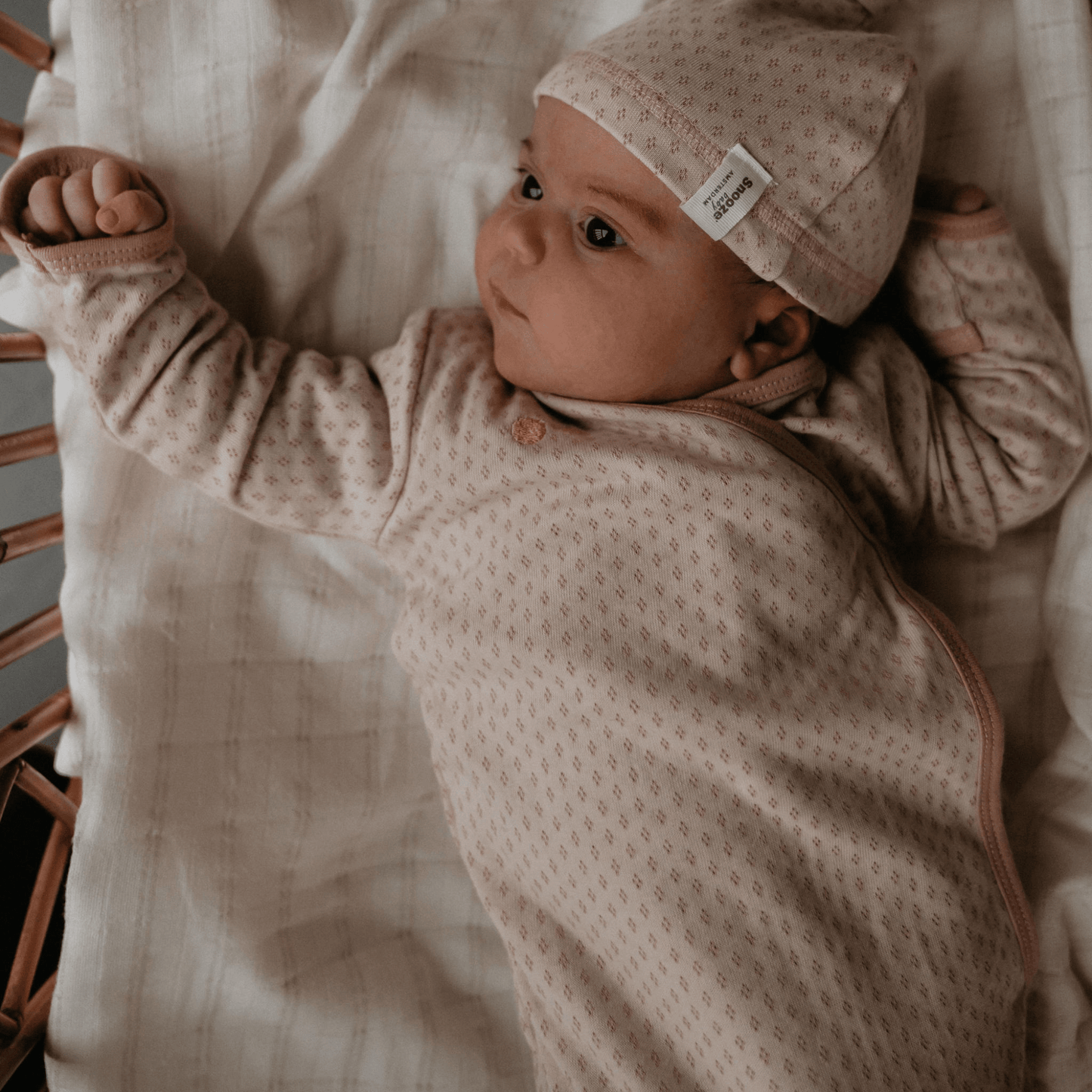 Baby Cocoon with Hat 0 - 3 months Milky Rust_Cocoons_Snoozebaby