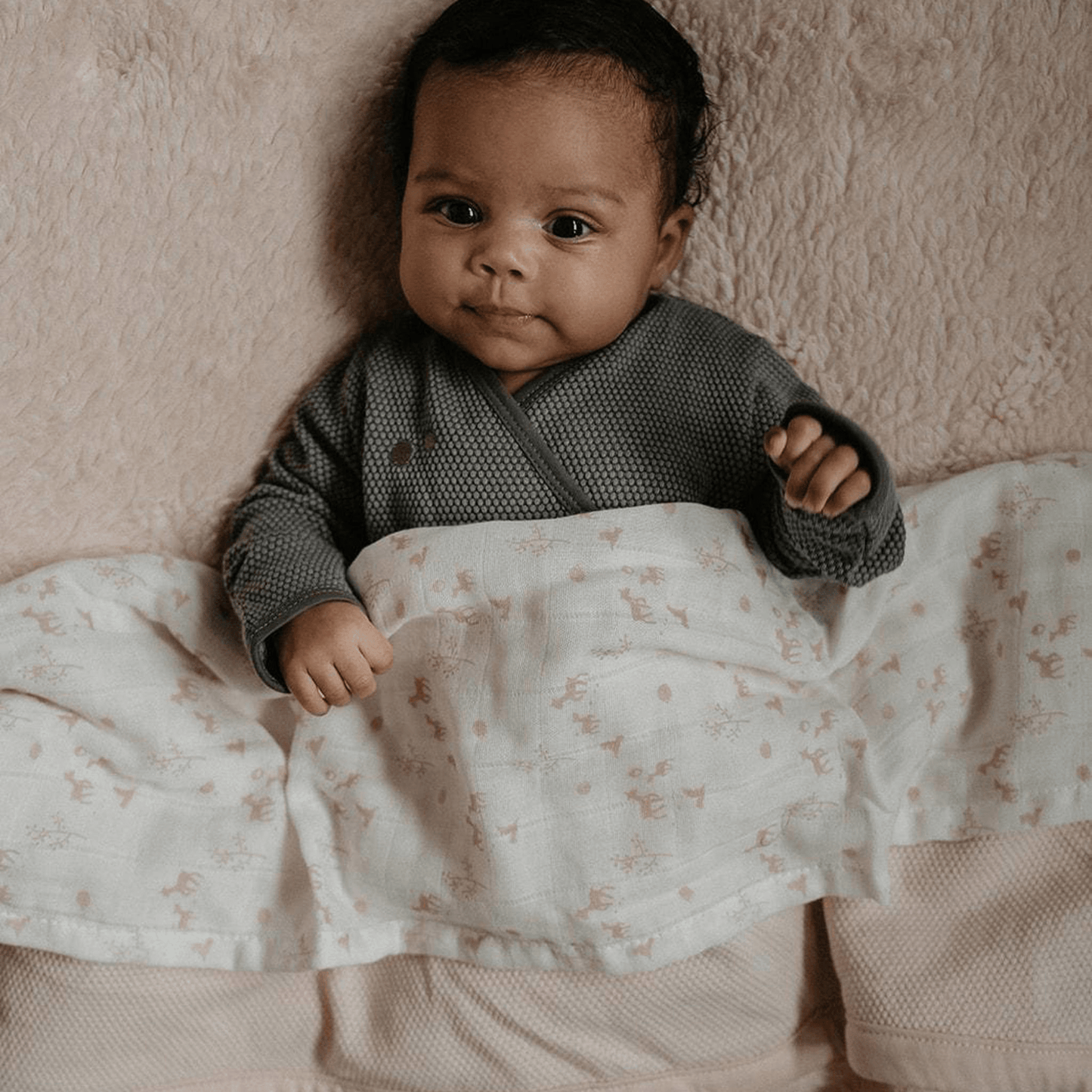 Baby Cocoon mit Mütze 0 - 3 Monate Storm Grey_Cocoons_Snoozebaby