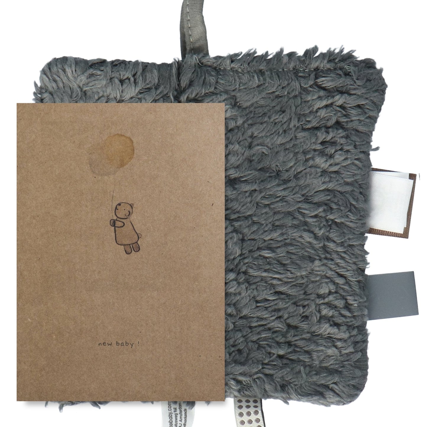 Schmusetuch Baby 15x15 cm Bio Sturm Grau_Schmusetücher_Snoozebaby