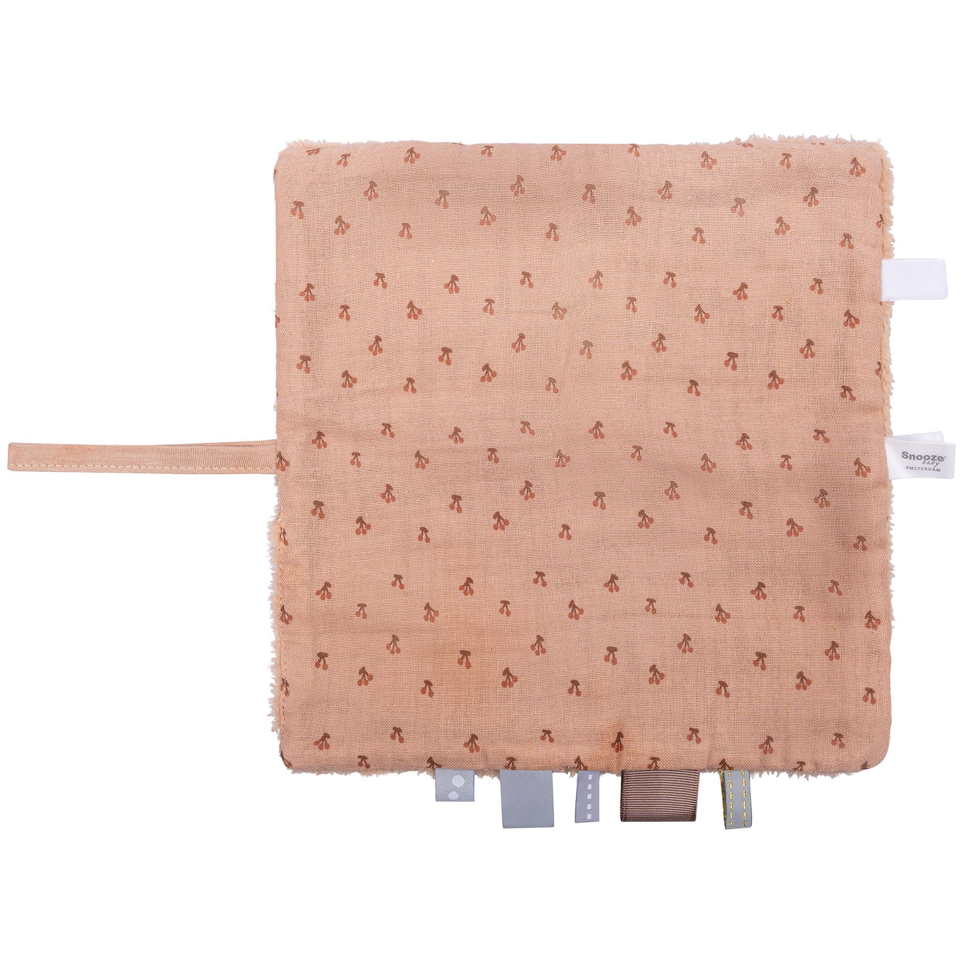Schmusetuch Baby 25x25 cm Bio Kirsche Rosa_Schmusetücher_Snoozebaby