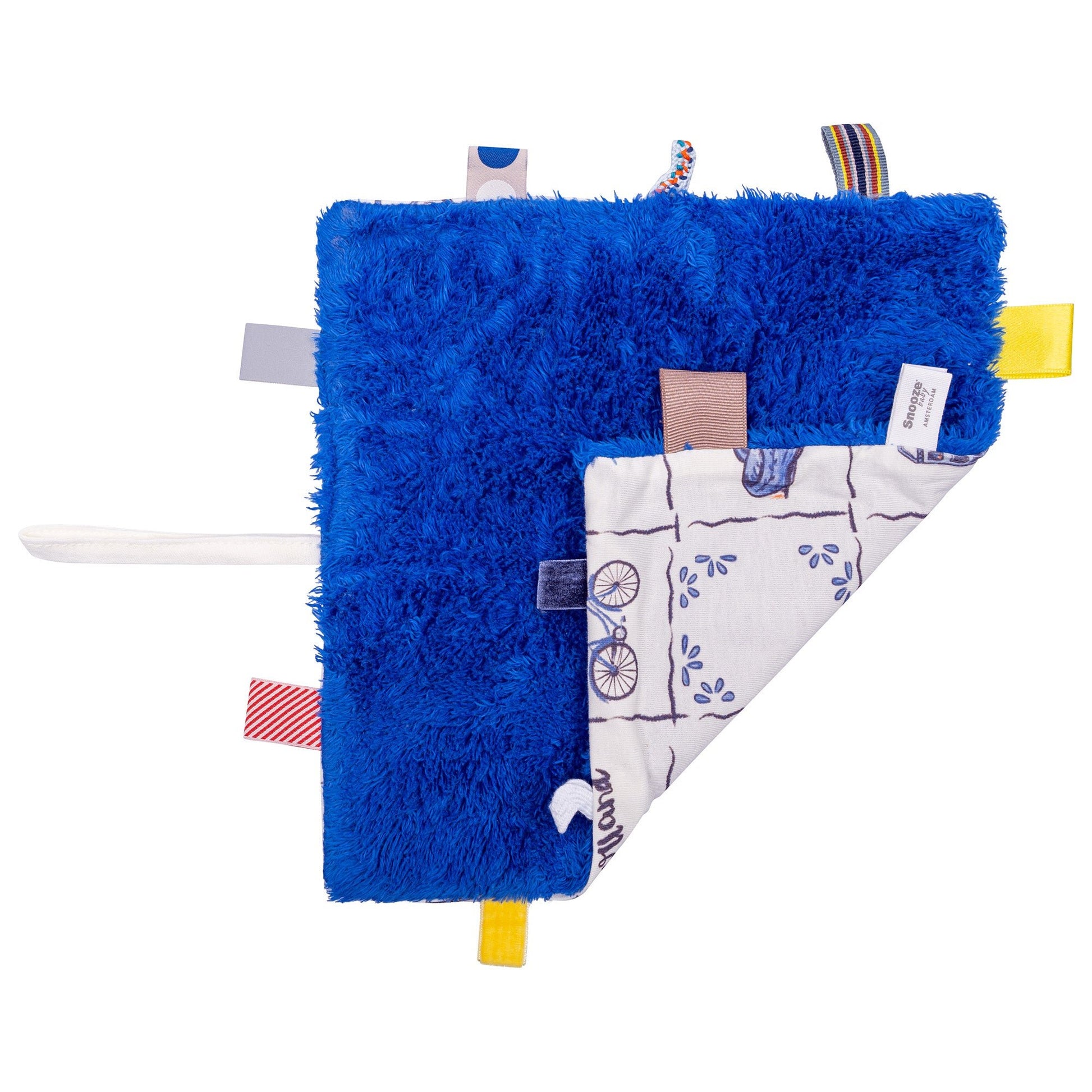 Schmusetuch Baby 25x25 cm Bio Delfter Blau_Schmusetücher_Snoozebaby