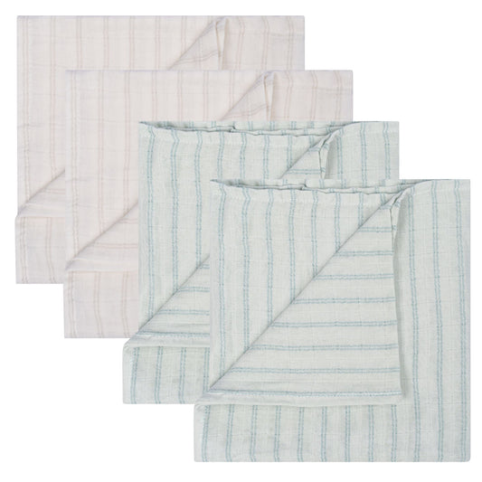 Mulltuch Baby 80x80 cm Bio 4er-Pack_Mulltücher_Snoozebaby