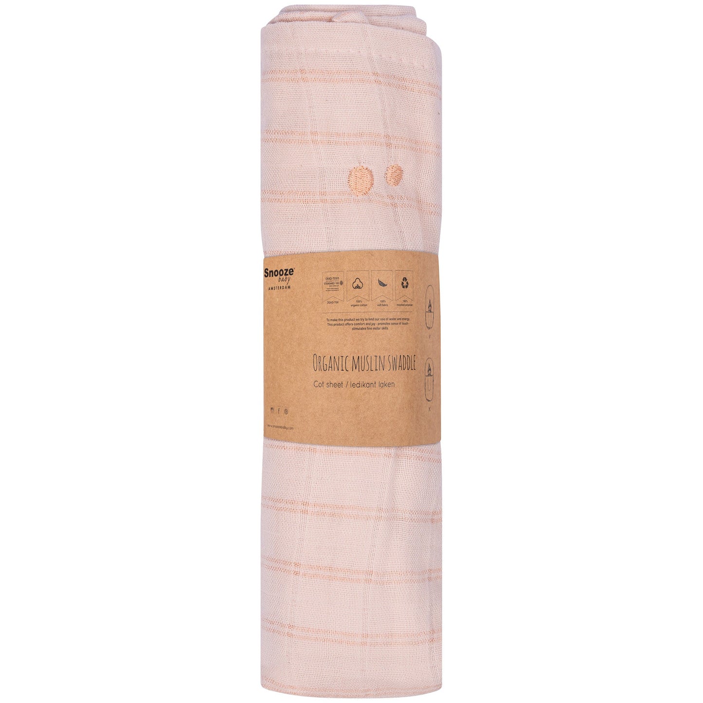 Mulltuch Baby 80x80 cm Bio Milky Rust Rosa_Mulltücher_Snoozebaby