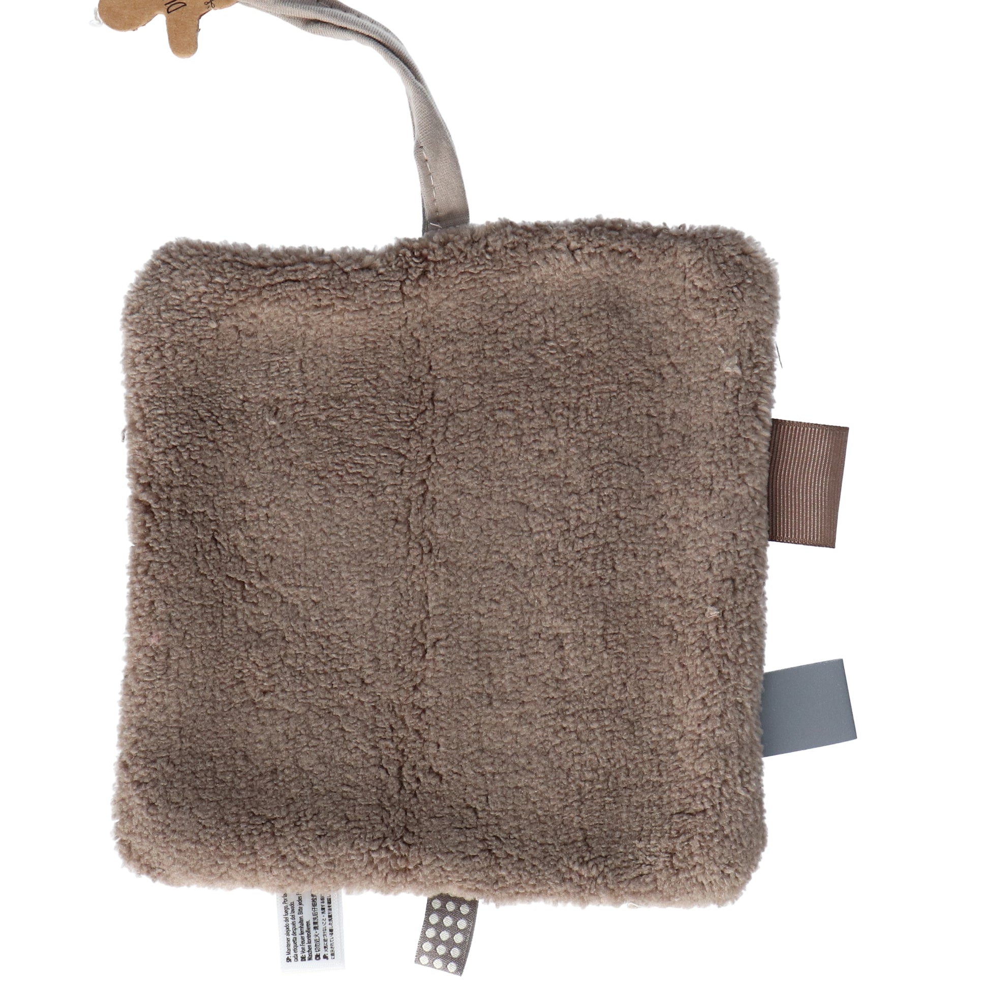 Doudou bébé 15x15 cm bio brun chaud