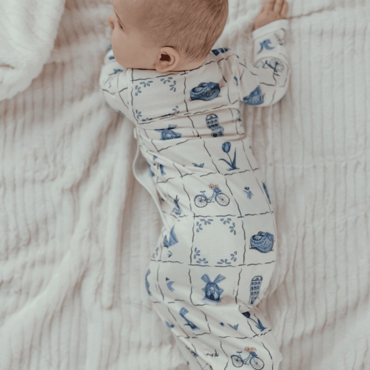 Cocon pour bébé avec chapeau 0 - 3 mois Delfts Blue_Cocoons_Snoozebaby