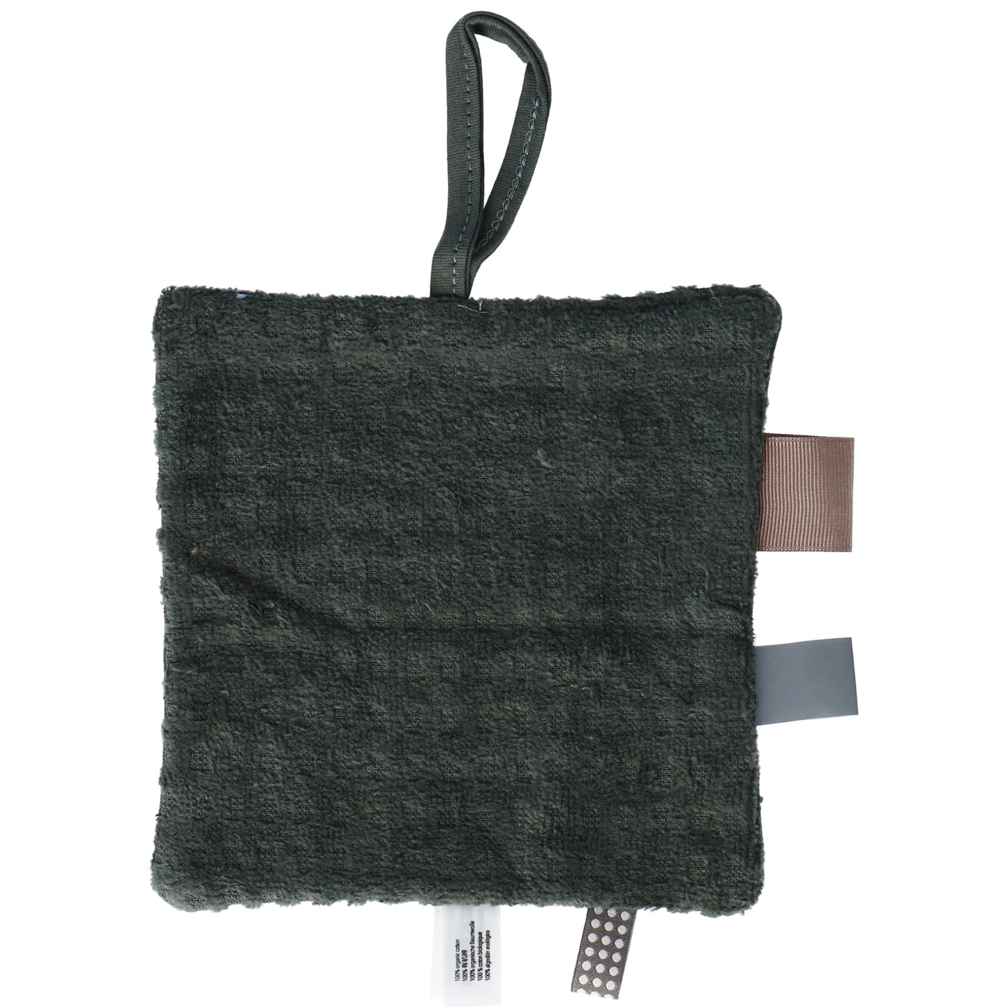 Doudou bébé 15x15 cm bio vert foncé_Doudou_Snoozebaby