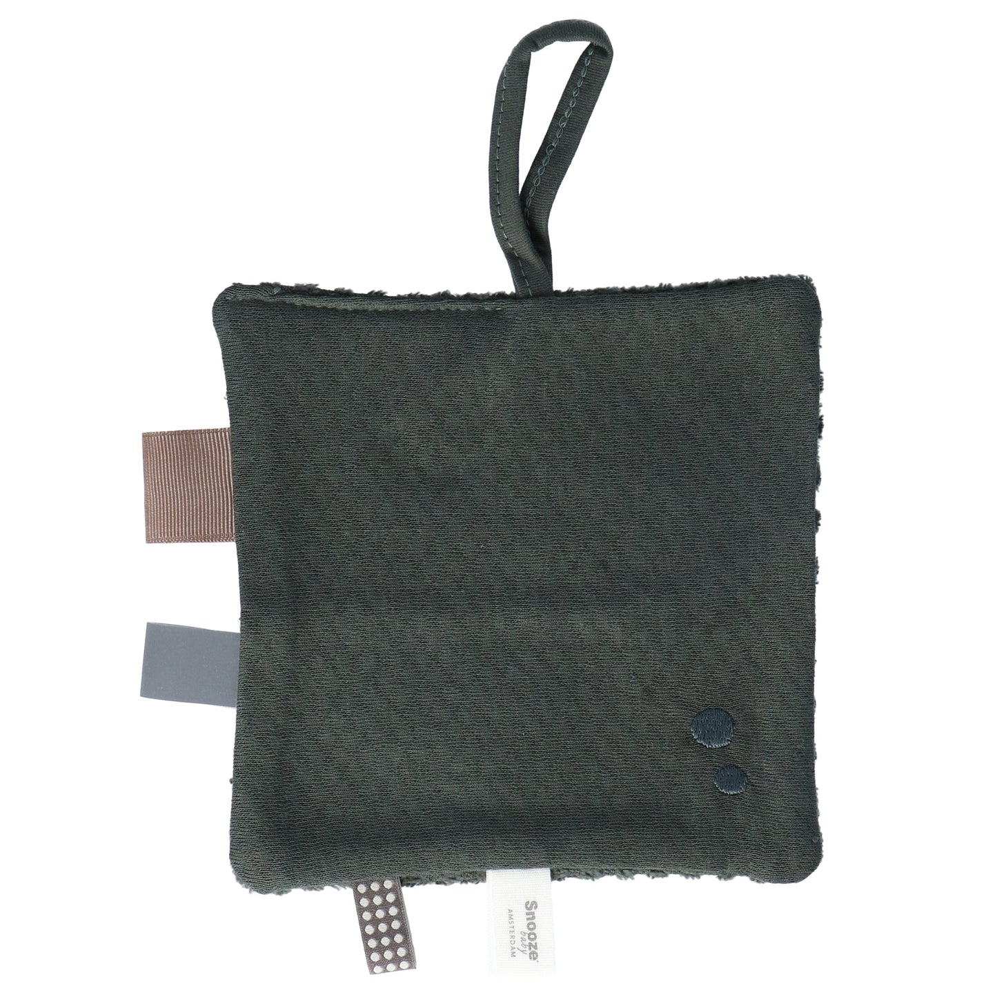 Doudou bébé 15x15 cm bio vert foncé_Doudou_Snoozebaby