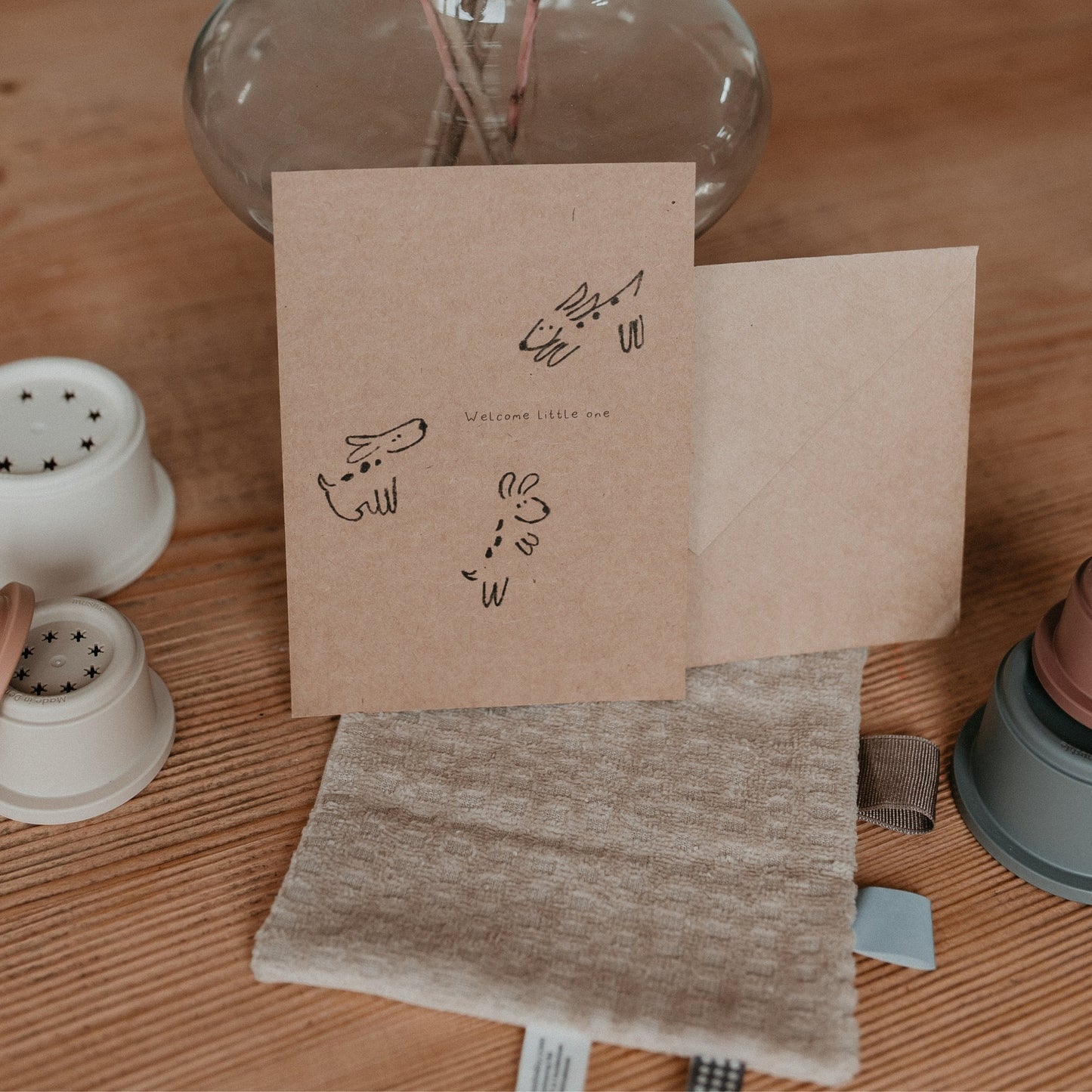 Drap de bain Baby 15x15 cm Organic Desert Sand Brown_Drap de bain_Snoozebaby