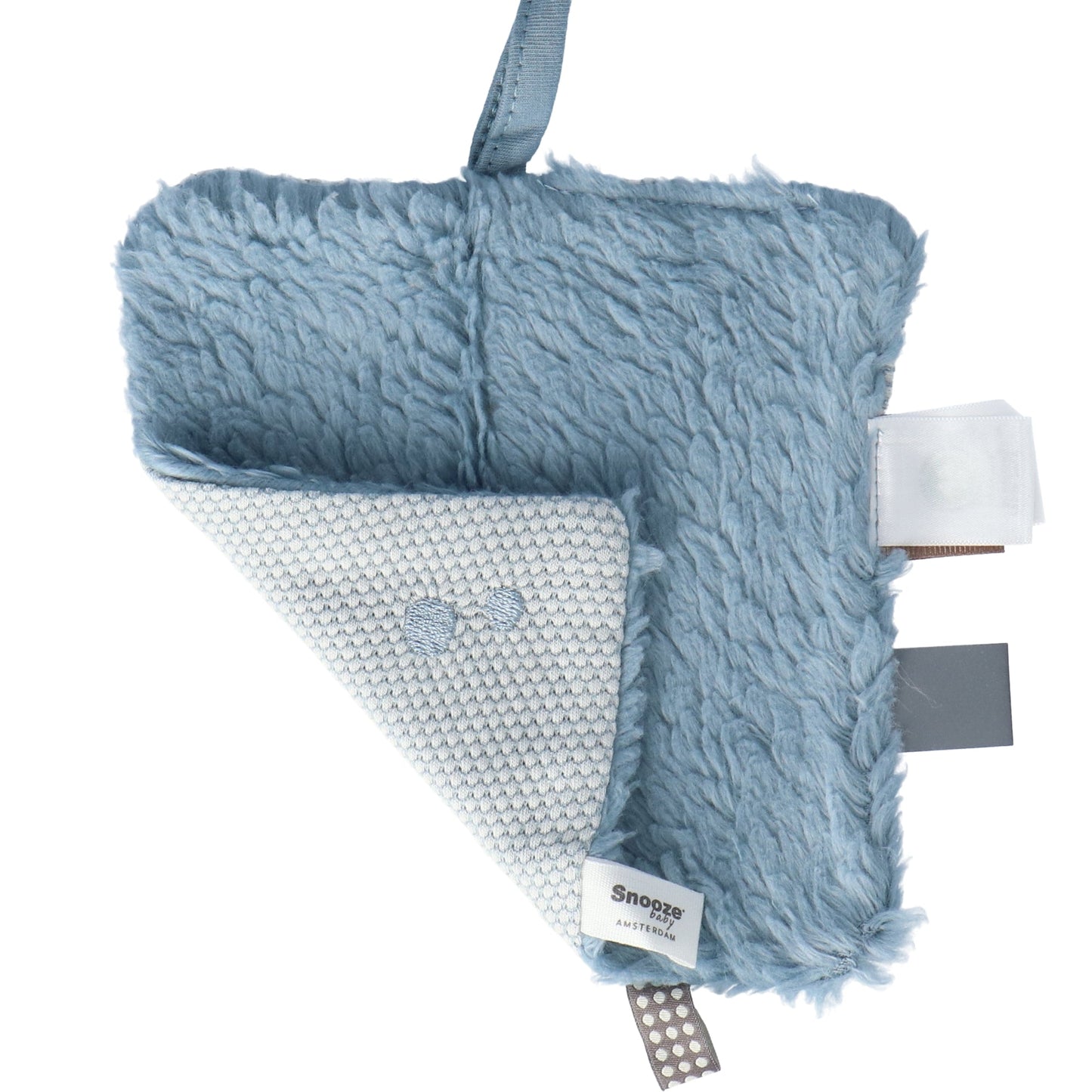 Doudou bébé 15x15 cm bio Bleu frais_Doudou_Snoozebaby