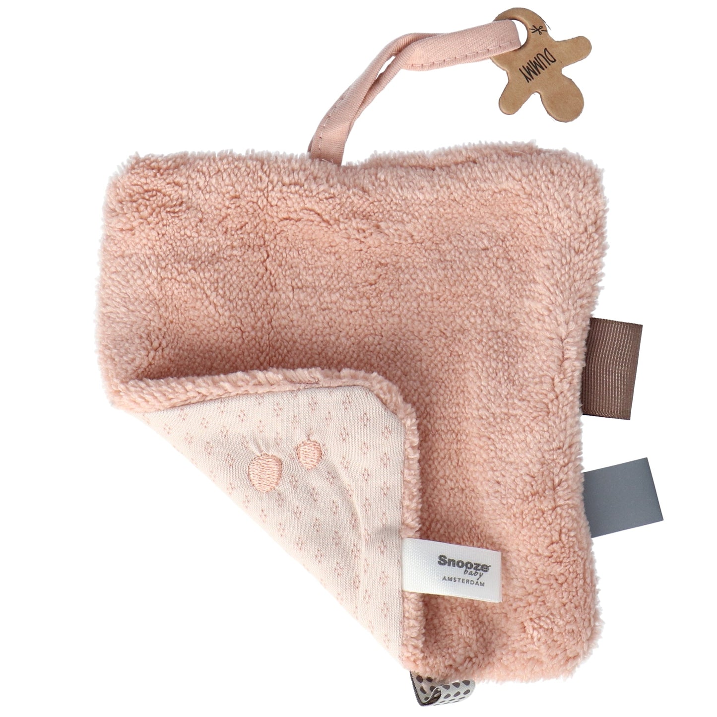 Doudou bébé 15x15 cm bio rouille lactée rose_Doudou_Snoozebaby
