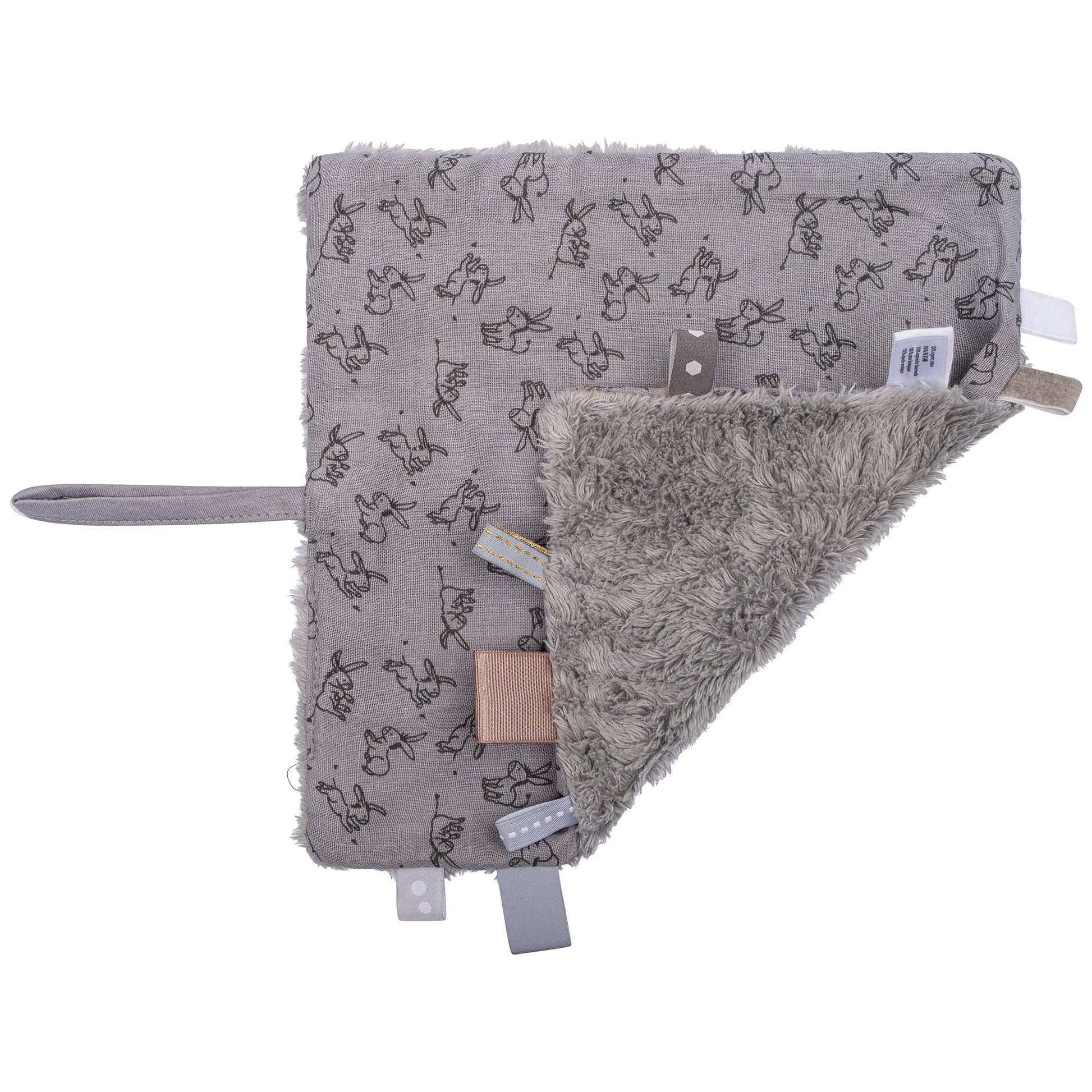 Doudou bébé 25x25 cm bio Gris nuageux_Doudou_Snoozebaby