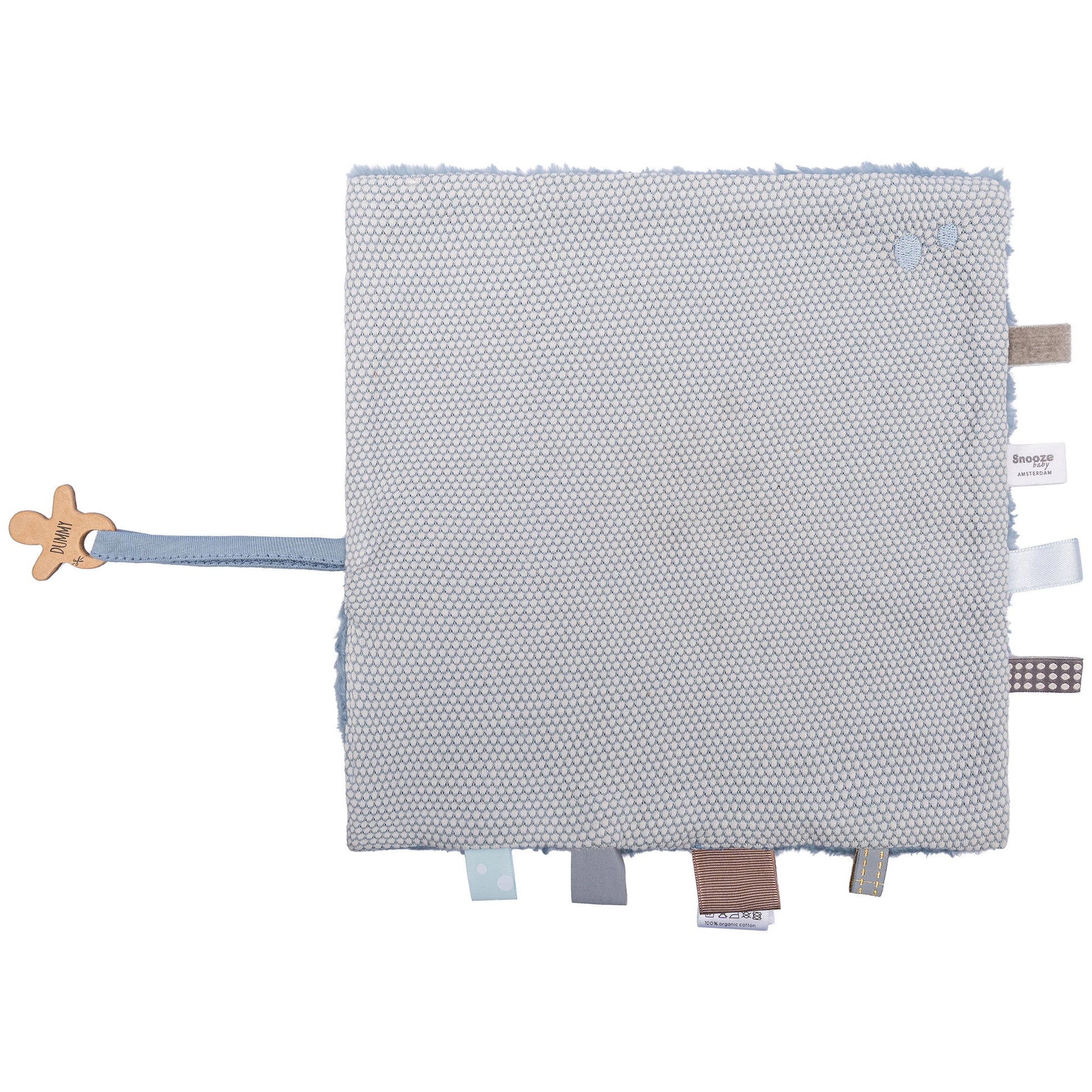 Doudou bébé 25x25 cm bio Bleu frais_Doudou_Snoozebaby