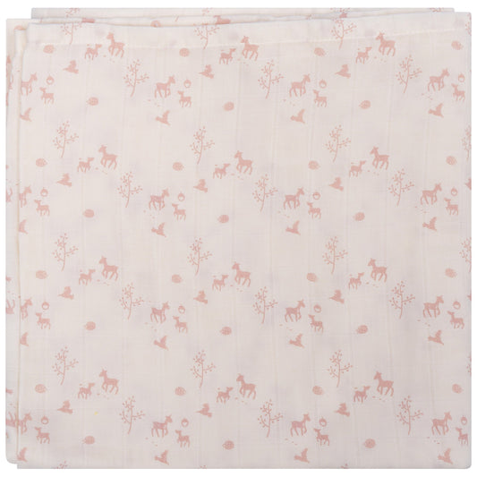 Mousseline XL Bébé 120x120 cm Bio Blush Springtime Blanc_Mousseline_Snoozebaby