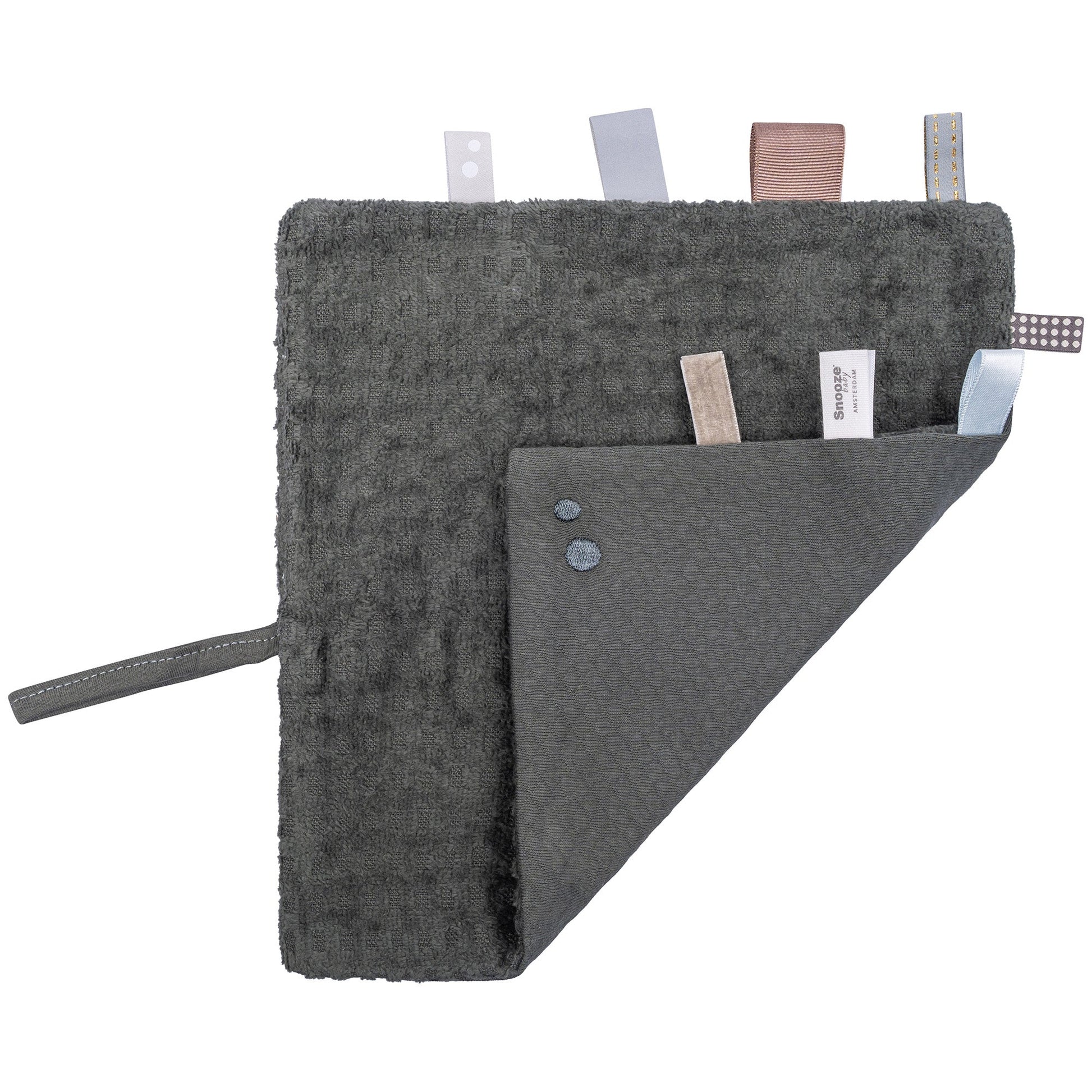 Knuffeldoekje Baby 25x25 cm Organic Dark Green Groen Cloths_Snoozebaby