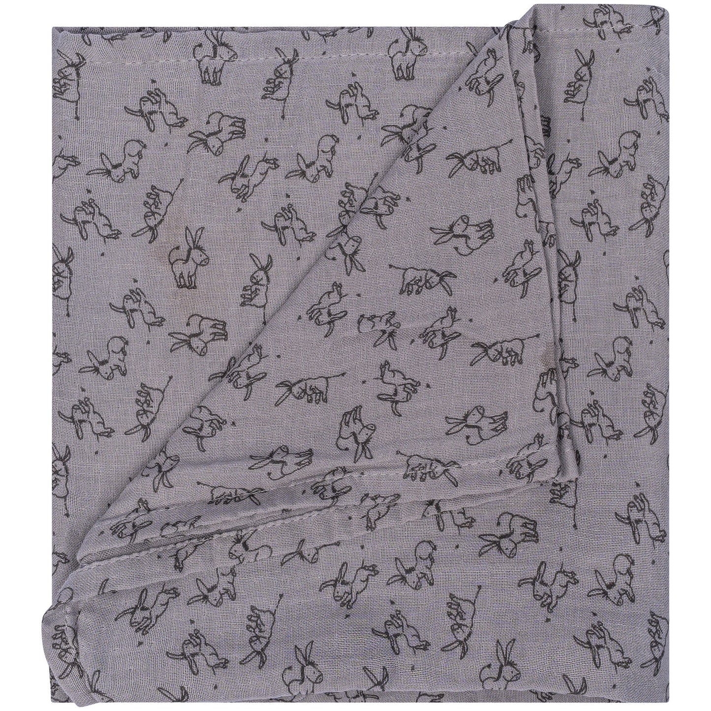 Hydrofiele doek Baby 80x80 cm Organic Cloudy Grey Grijs Doekjes_Snoozebaby