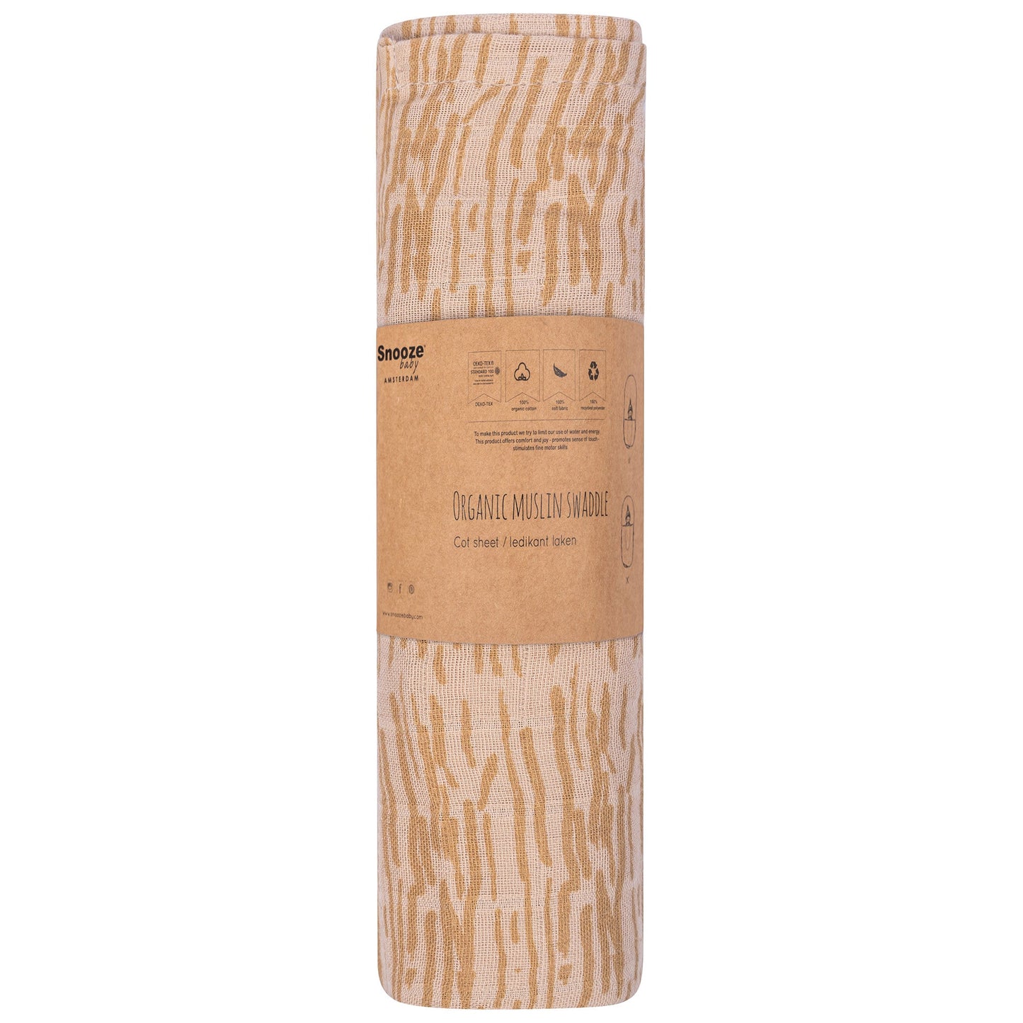 Hydrofiele doek Baby 80x80 cm Organic Desert Sand Brown Bruin Doekjes_Snoozebaby
