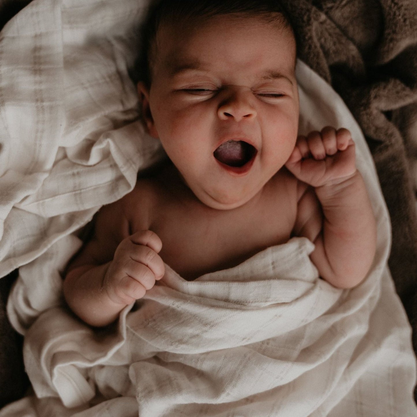 Hydrofiele doek Baby 80x80 cm Organic Stone Beige Doekjes_Snoozebaby