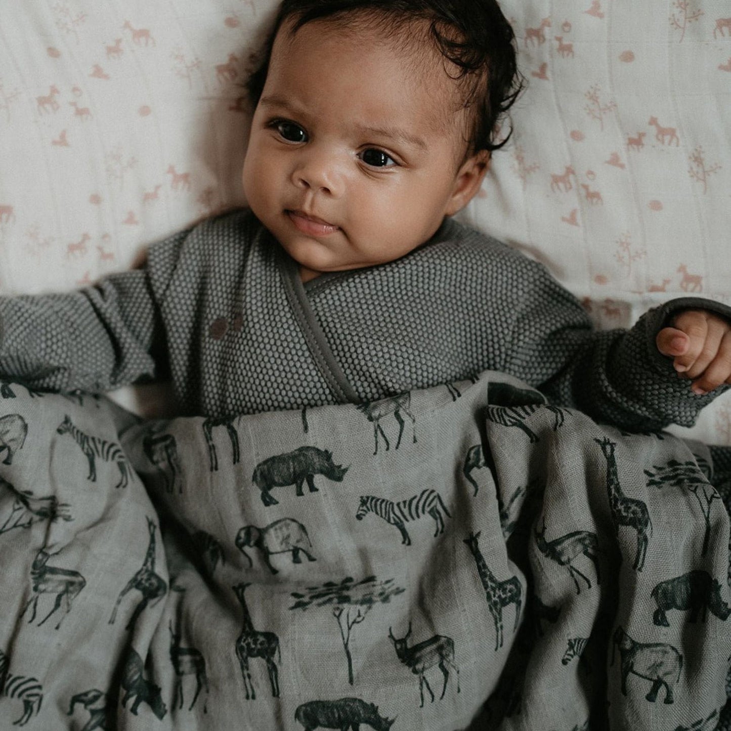 Hydrofiele doek Baby 80x80 cm Organic Storm Grey Grijs Doekjes_Snoozebaby