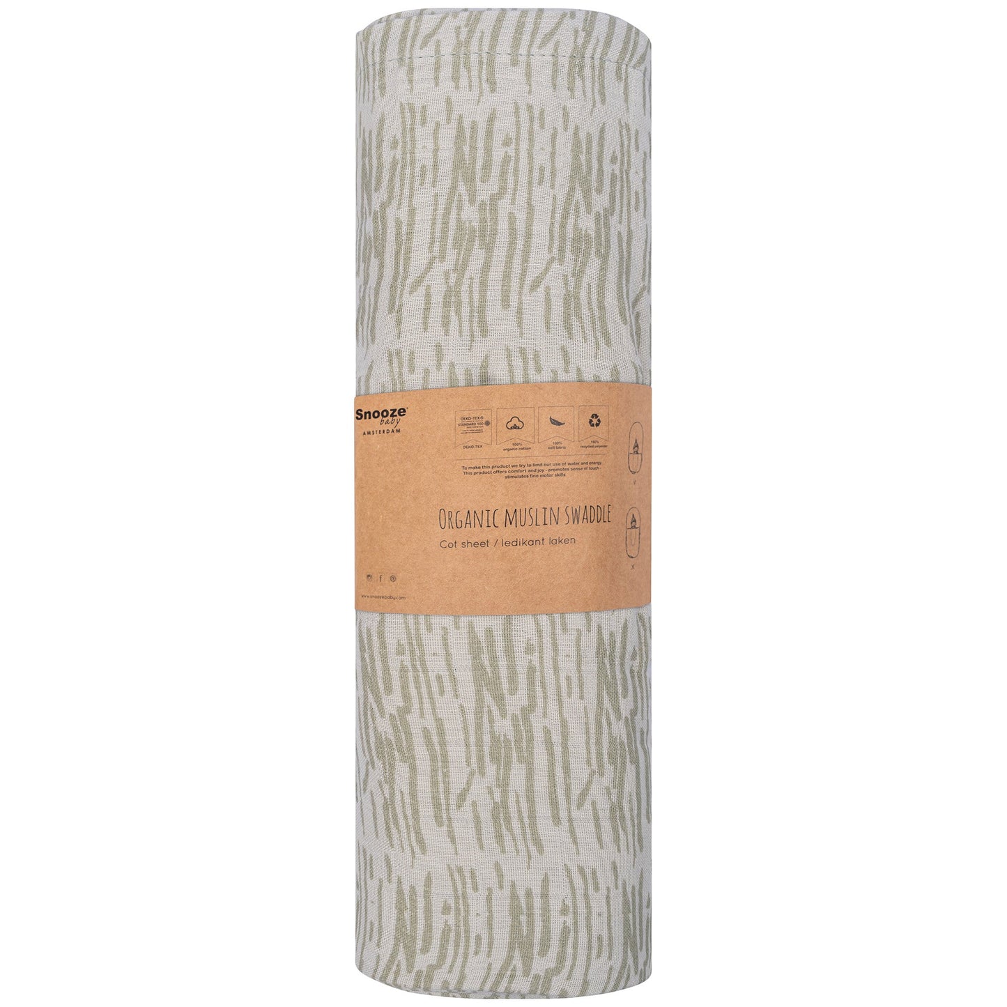 Hydrofiele doek XL Baby 120x120 cm Organic Mystic Mint Green Groen Doekjes_Snoozebaby