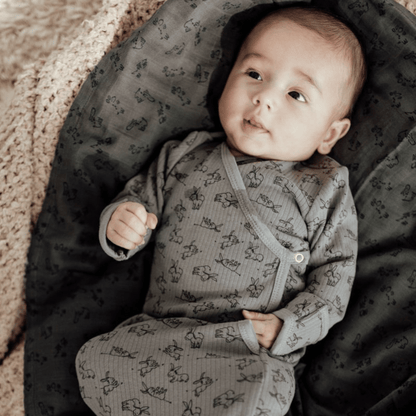 Baby Cocoon with Hat 0 - 3 months Cloudy Grey_Cocoons_Snoozebaby