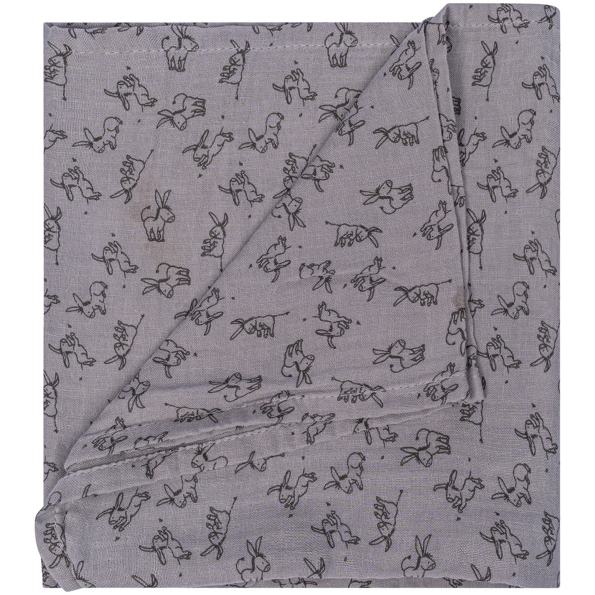 Muslin Cloth Baby 80x80 cm Organic Cloudy Grey_Muslin Cloths_Snoozebaby