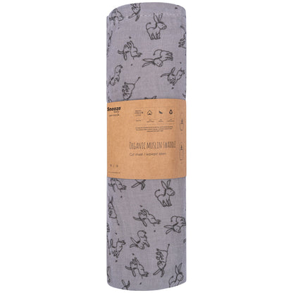 Muslin Cloth Baby 80x80 cm Organic Cloudy Grey_Muslin Cloths_Snoozebaby