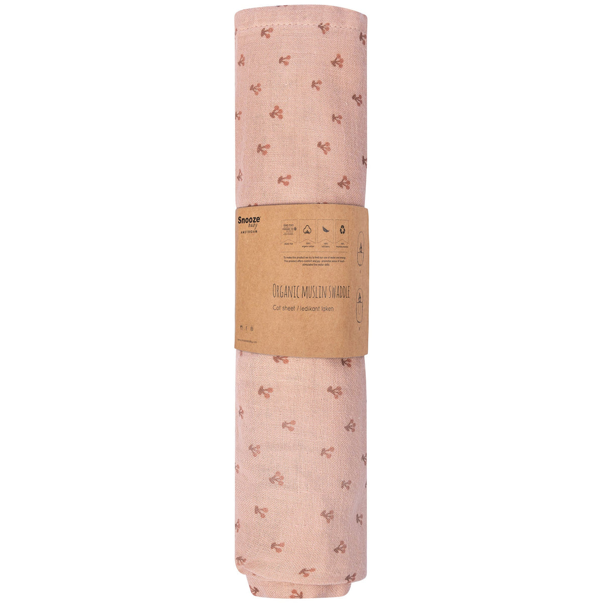 Muslin Cloth Baby 80x80 cm Organic Cherry Pink_Muslin Cloths_Snoozebaby