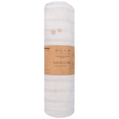 Muslin Cloth Baby 80x80 cm Organic Stone Beige_Muslin Cloths_Snoozebaby