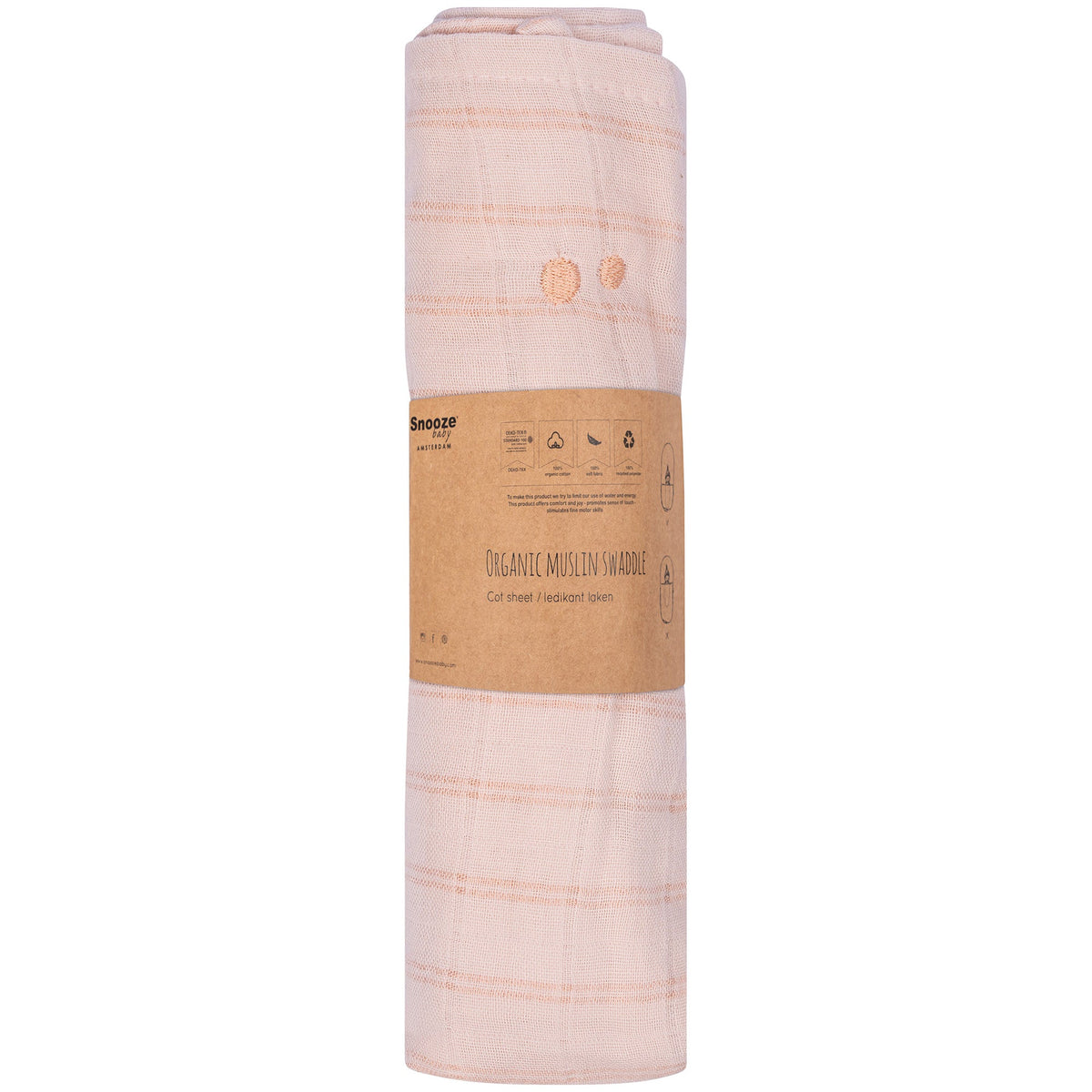 Muslin Cloth Baby 80x80 cm Organic Milky Rust Pink_Muslin Cloths_Snoozebaby