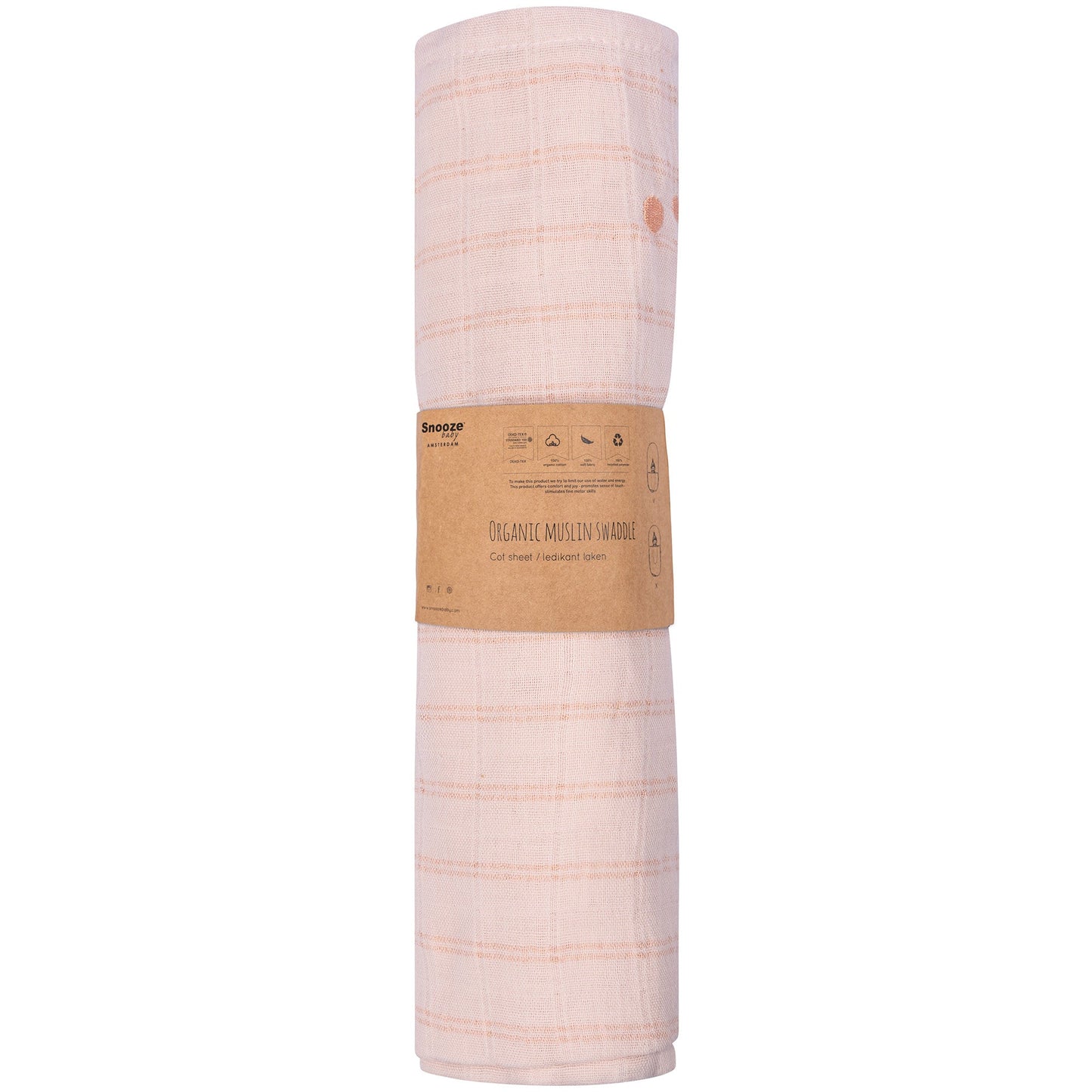 Muslin Cloth XL Baby 120x120 cm Organic Milky Rust Pink_Muslin Cloths_Snoozebaby