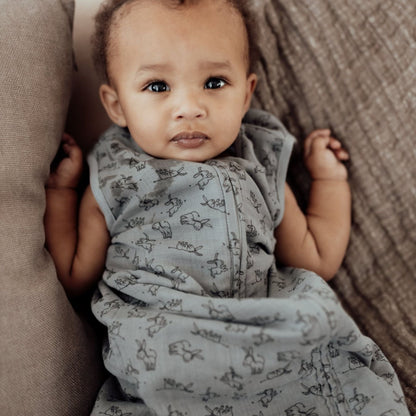 Sleepsuit Baby TOG 1.0 Spring and Summer 3 - 9 Months Cloudy Grey_Sleepsuits_Snoozebaby