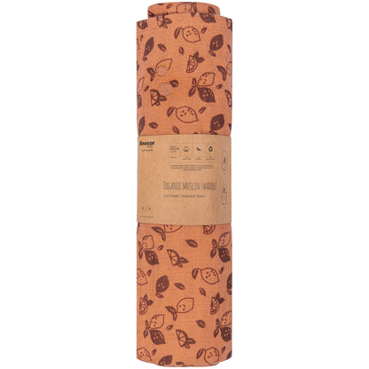 Muslin Cloth Baby 80x80 cm Organic Toffee Lemon Brown_Muslin Cloths_Snoozebaby