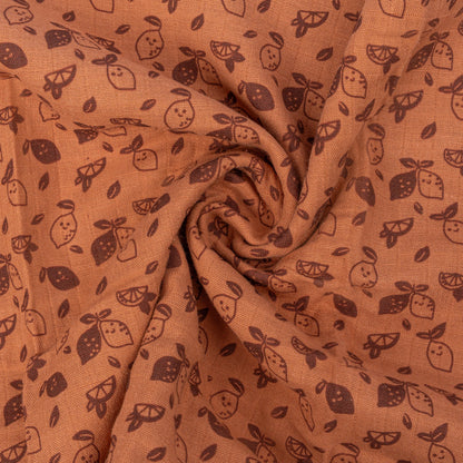 Muslin Cloth Baby 80x80 cm Organic Toffee Lemon Brown_Muslin Cloths_Snoozebaby