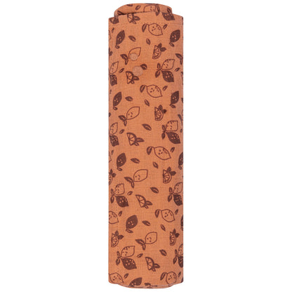 Muslin Cloth Baby 80x80 cm Organic Toffee Lemon Brown_Muslin Cloths_Snoozebaby