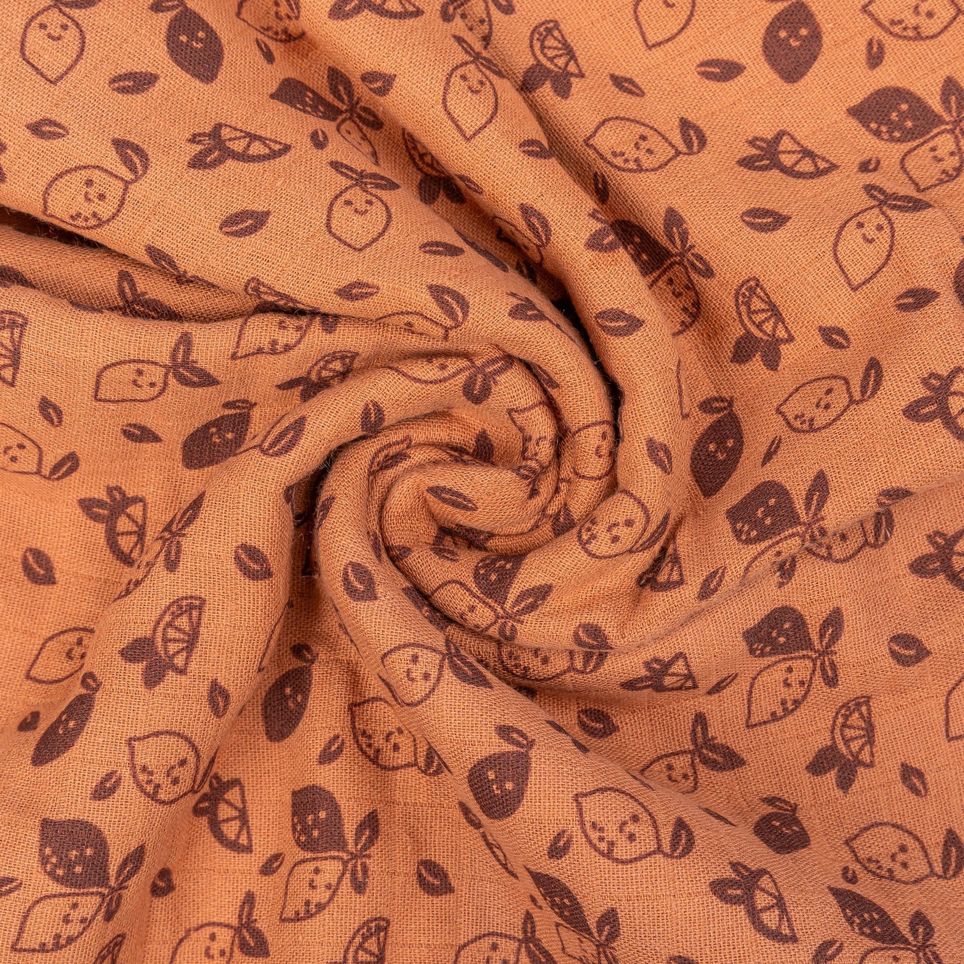 Muslin Cloth XL Baby 120x120 cm Organic Toffee Lemon Brown_Muslin Cloths_Snoozebaby