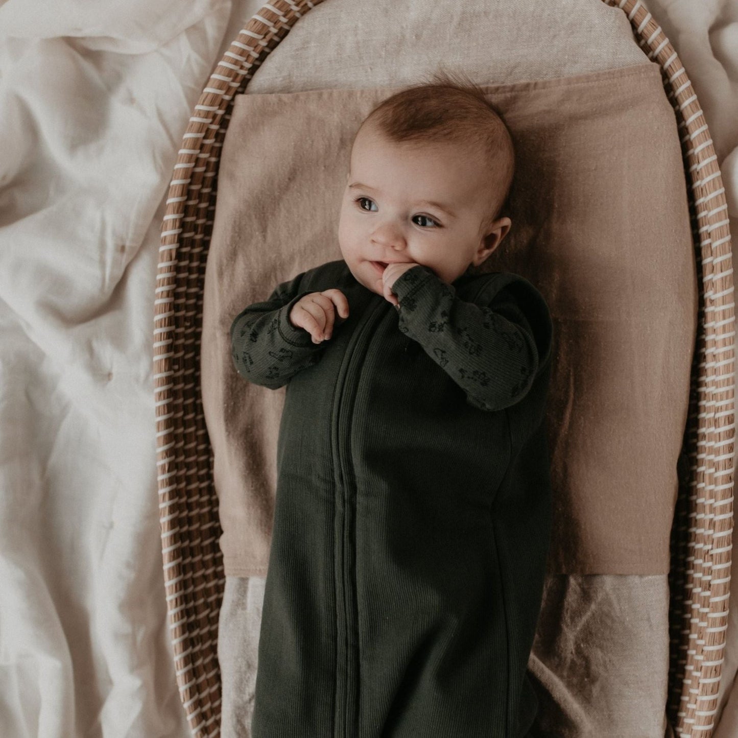 Sleepsuit Baby TOG 0.5 Spring and Summer 3 - 9 Months Dark Green_Sleepsuits_Snoozebaby