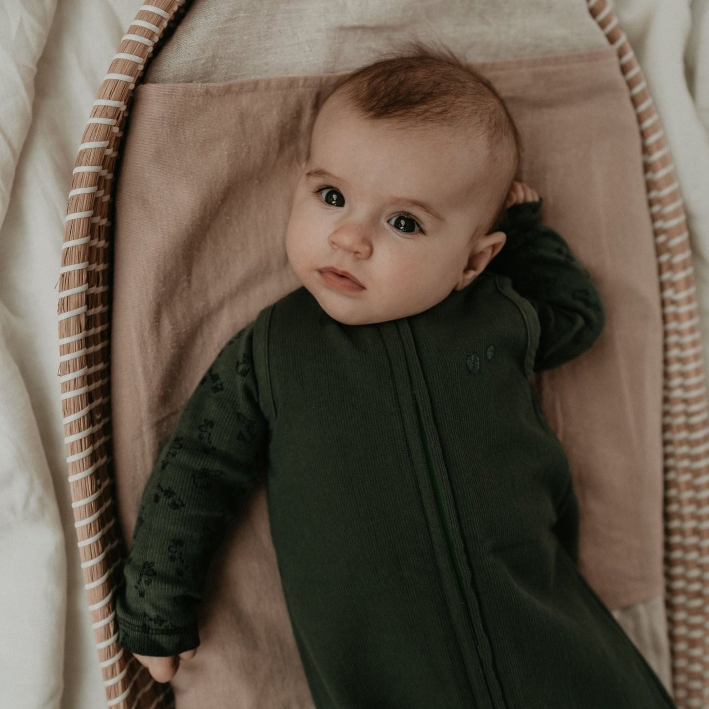 Sleepsuit Baby TOG 0.5 Spring and Summer 3 - 9 Months Dark Green_Sleepsuits_Snoozebaby