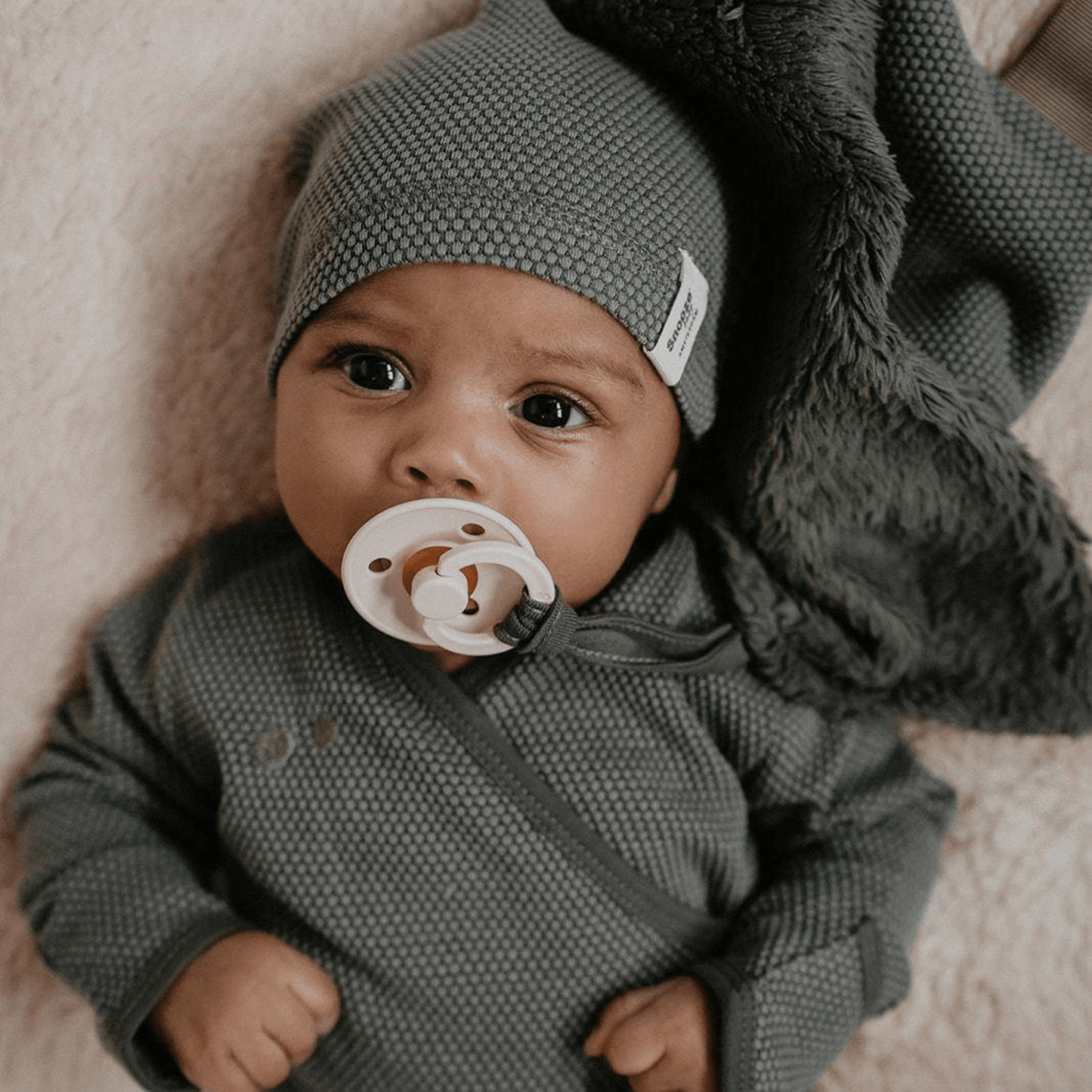 Baby Cocoon with Hat 0 - 3 months Storm Grey_Cocoons_Snoozebaby