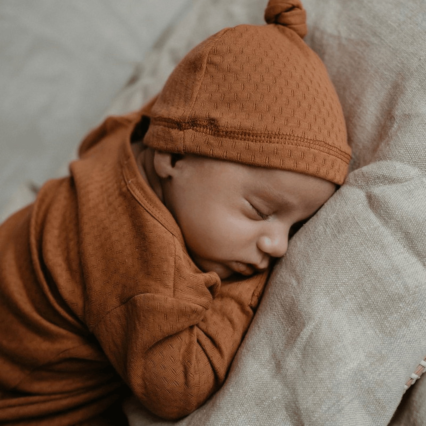 Baby Cocoon with Hat 0 - 3 months Toffee Brown_Cocoons_Snoozebaby