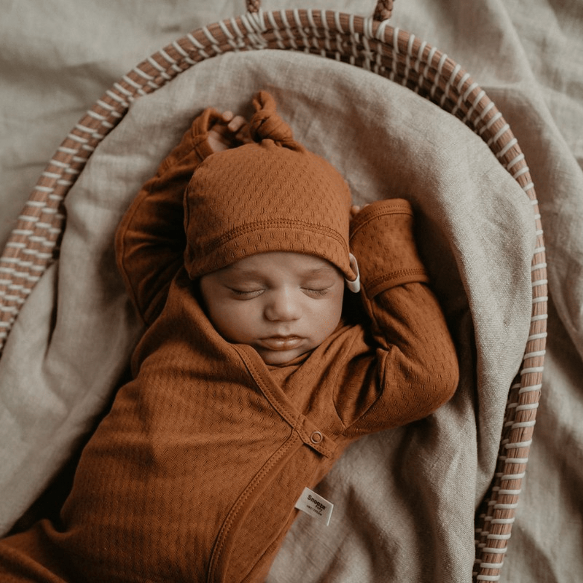 Baby Cocoon with Hat 0 - 3 months Toffee Brown_Cocoons_Snoozebaby