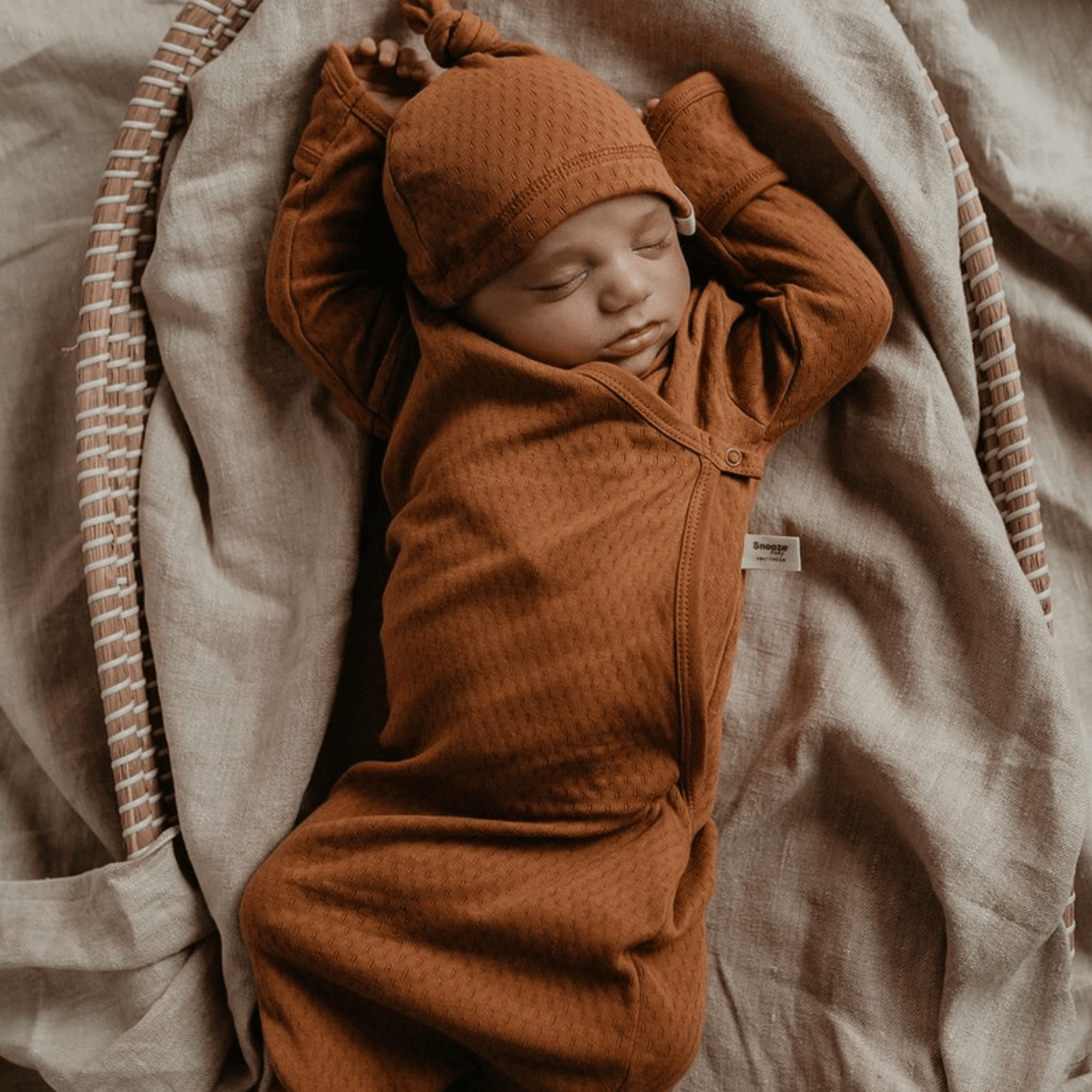 Baby Cocoon with Hat 0 - 3 months Toffee Brown_Cocoons_Snoozebaby