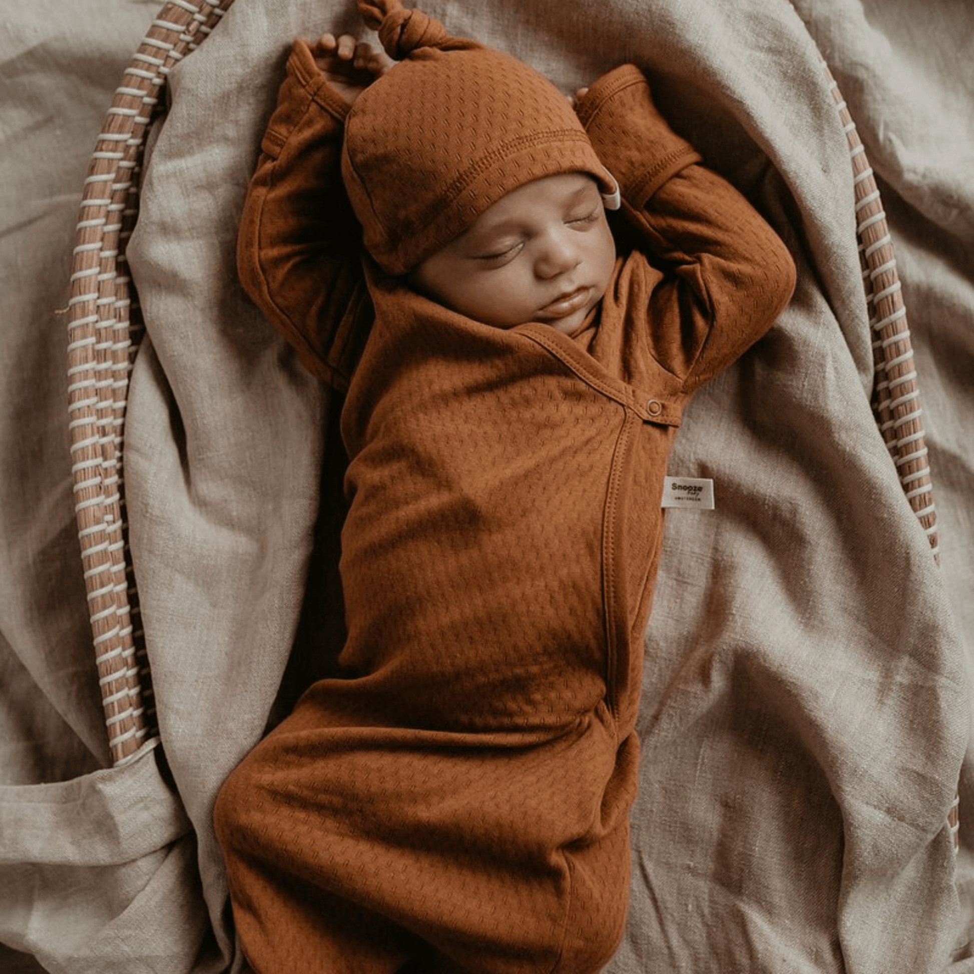 Baby Cocoon with Hat 0 - 3 months Toffee Brown_Cocoons_Snoozebaby