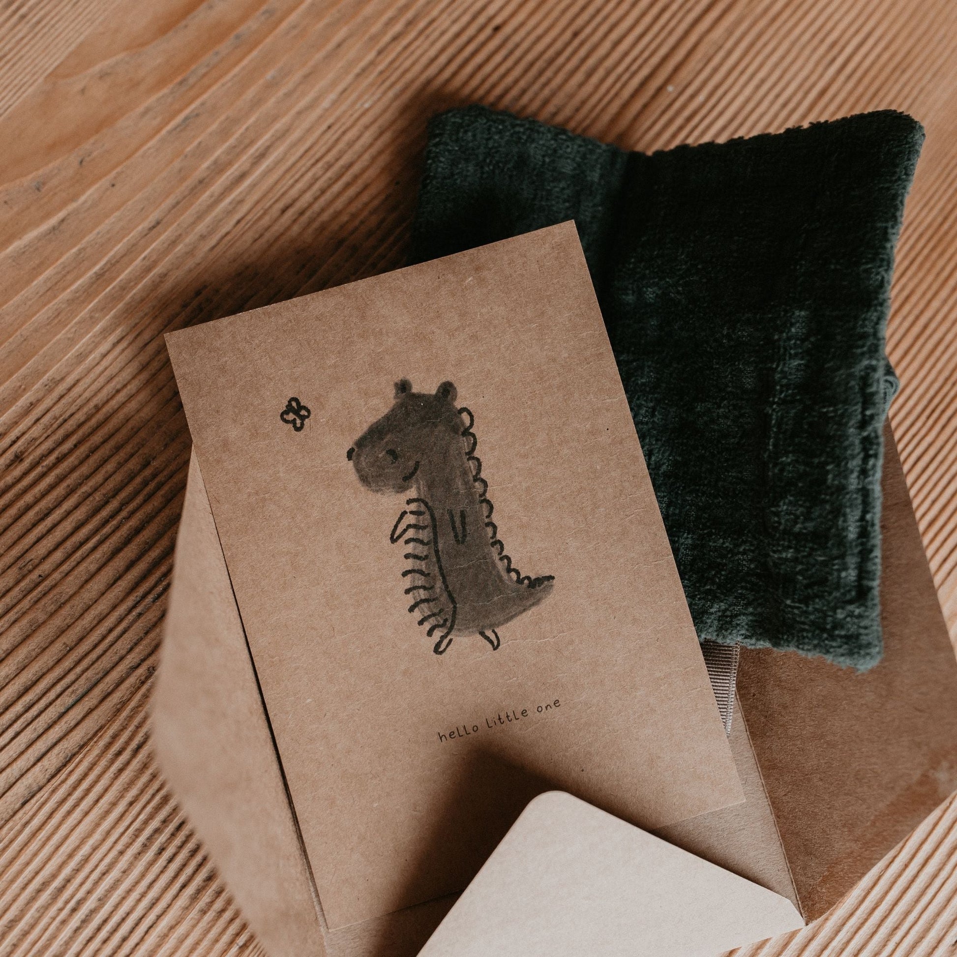 Baby Gift Cuddle Cloth and Postcard Dark Green_Baby Gifts_Snoozebaby