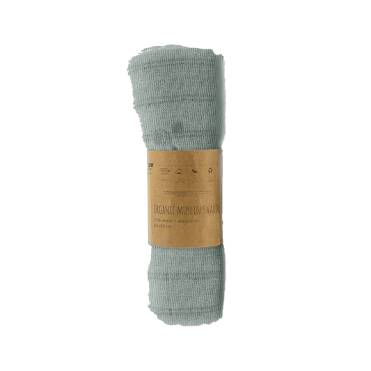 Muslin Cloth Baby 80x80 cm Organic Smokey Green_Muslin Cloths_Snoozebaby