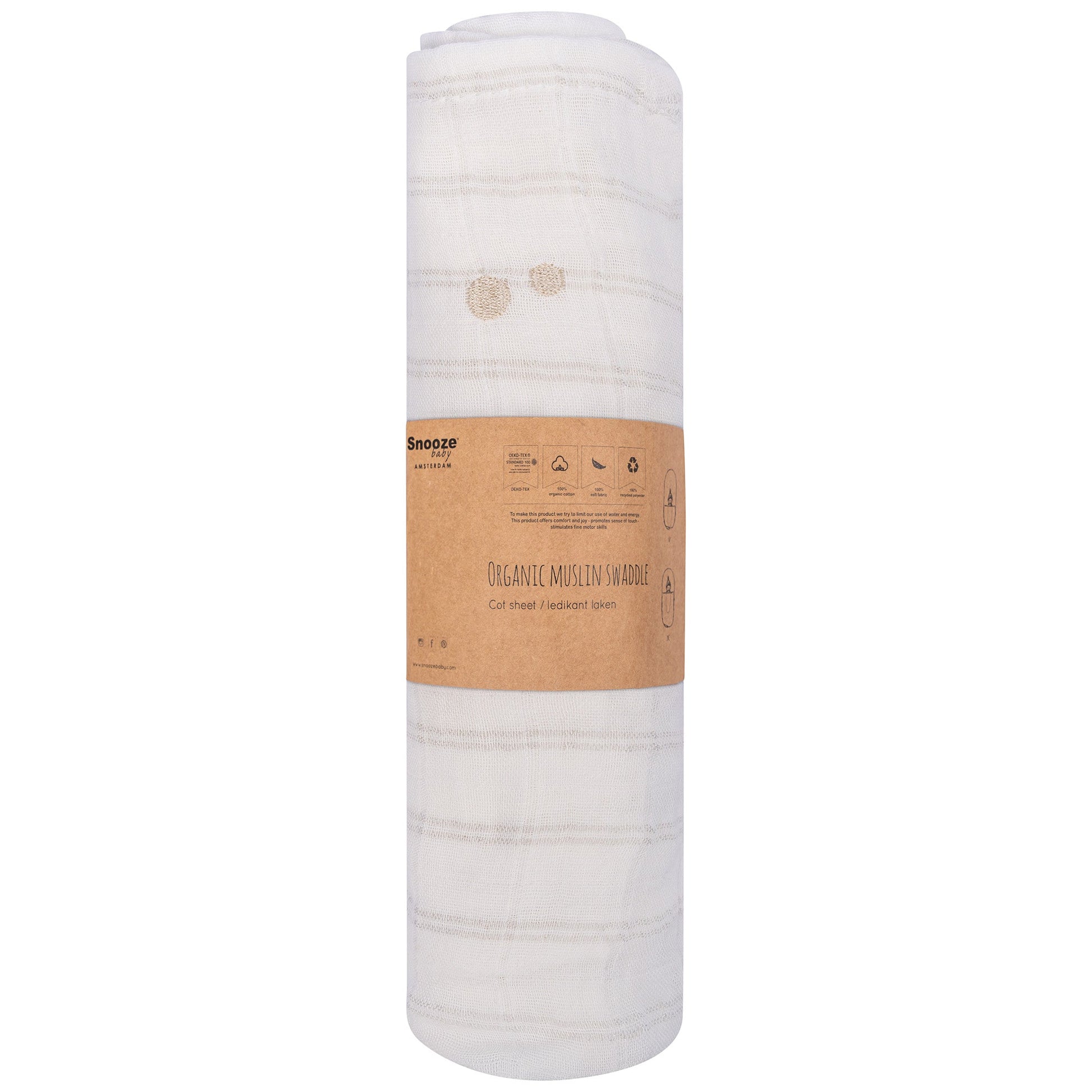 Muslin Cloth Baby 80x80 cm Organic Stone Beige_Muslin Cloths_Snoozebaby