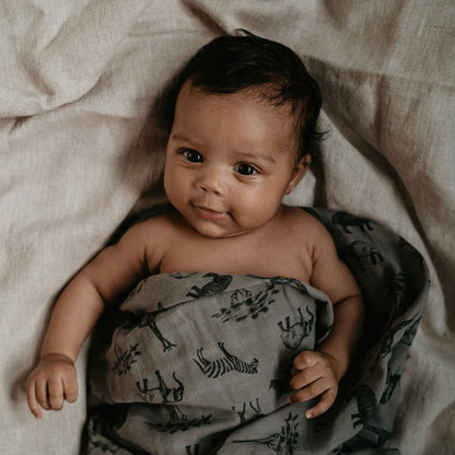 Muslin Cloth Baby 80x80 cm Organic Storm Grey_Muslin Cloths_Snoozebaby