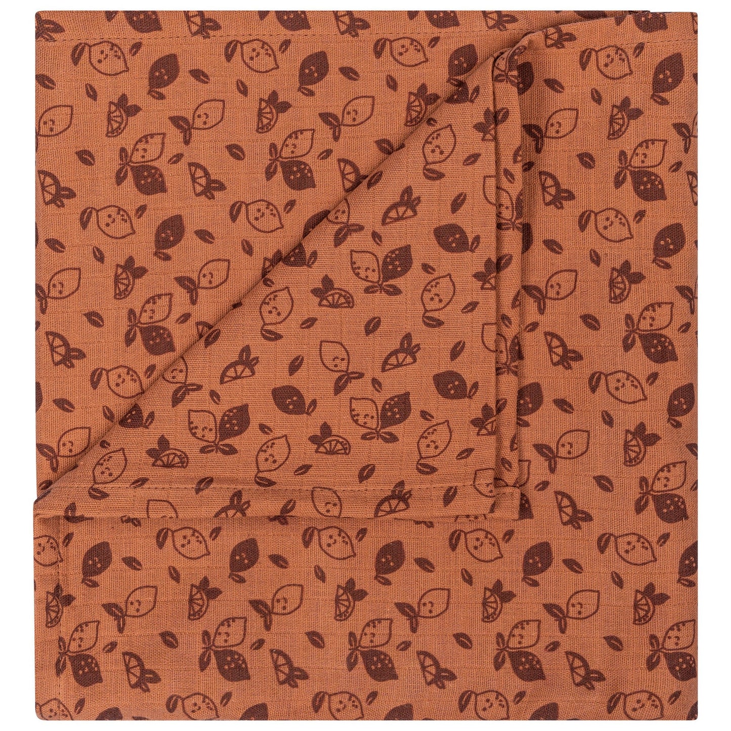 Muslin Cloth Baby 80x80 cm Organic Toffee Lemon Brown_Muslin Cloths_Snoozebaby