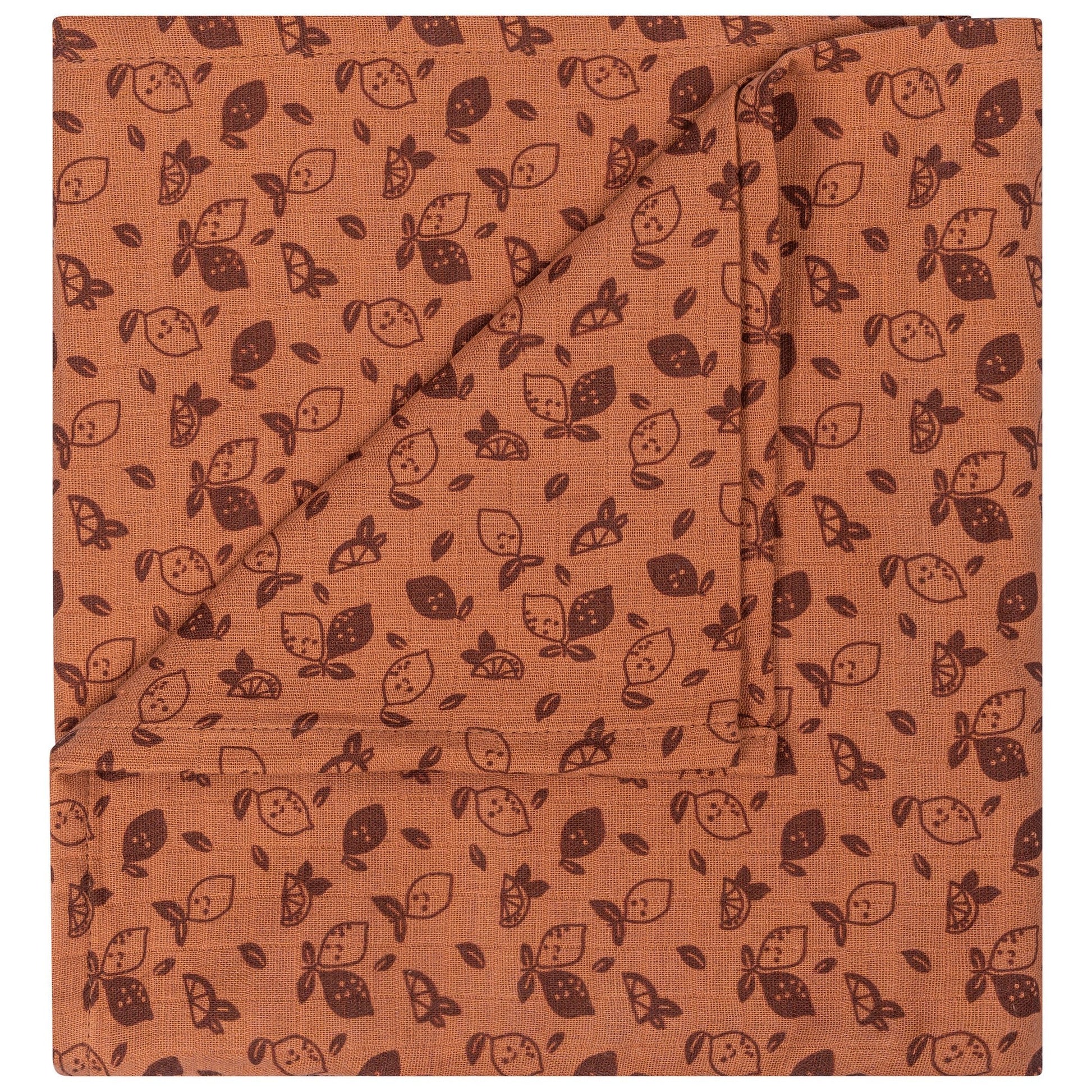 Muslin Cloth Baby 80x80 cm Organic Toffee Lemon Brown_Muslin Cloths_Snoozebaby
