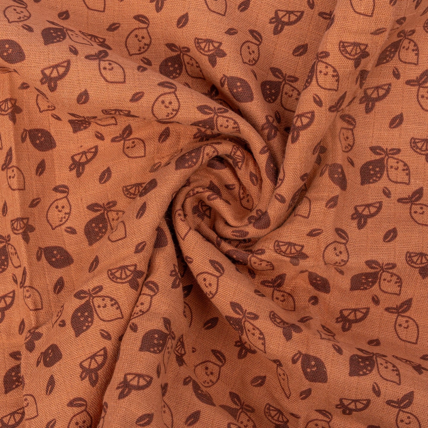 Muslin Cloth Baby 80x80 cm Organic Toffee Lemon Brown_Muslin Cloths_Snoozebaby